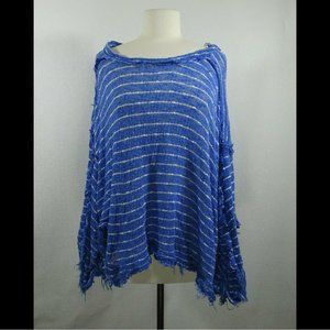 Free People Size S Blue Tops Free People Island Hacci Raw Distressed Top